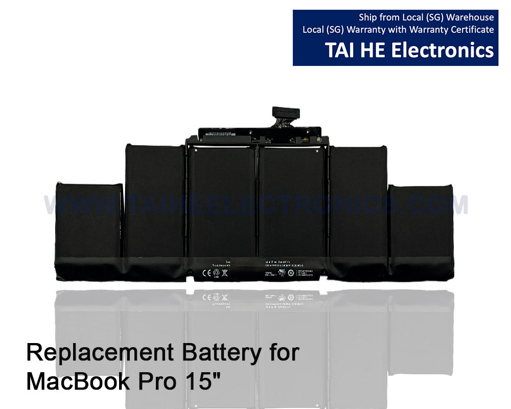 A1417 Laptop Battery Replacement for MacBook Pro A1398 (Mid 2012 & Early 2013), Apply to MacBook Pro 15 inch Retina (Mid 2012, Early 2013 Version) - EMC 2512 or 2673