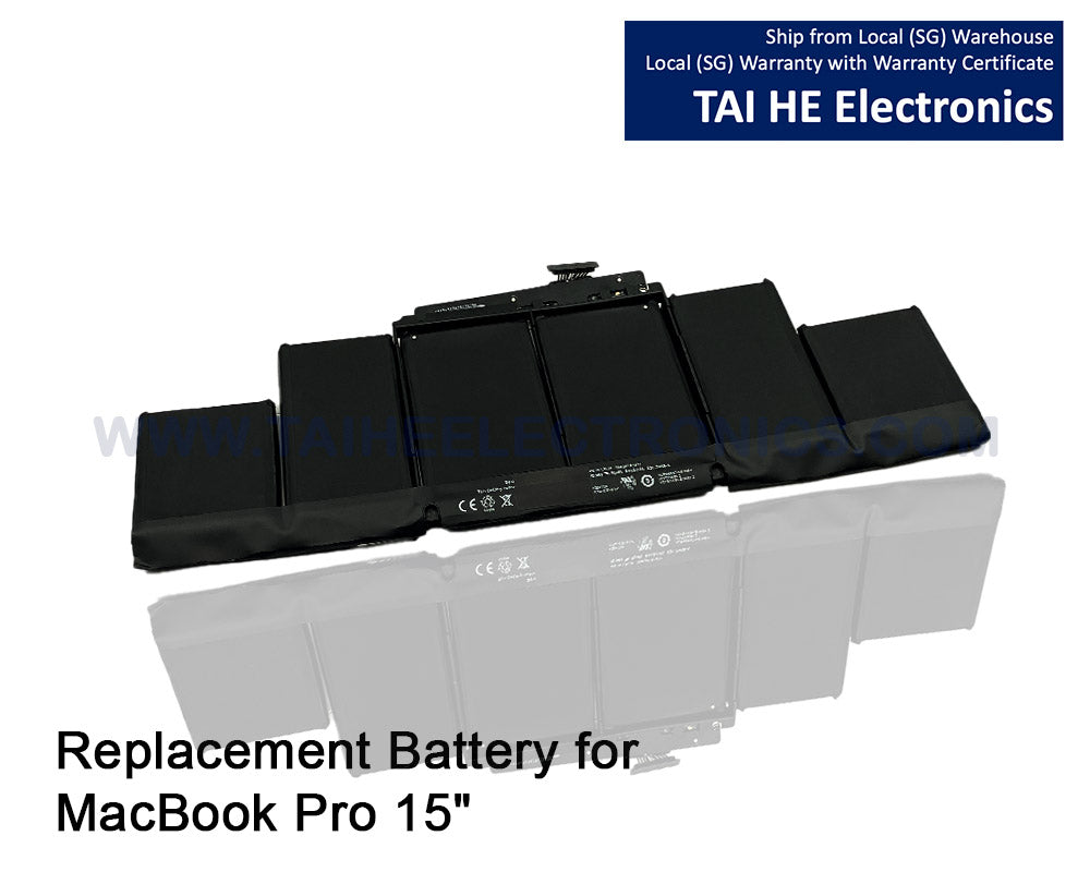 A1417 Laptop Battery Replacement for MacBook Pro A1398 (Mid 2012 & Early 2013), Apply to MacBook Pro 15 inch Retina (Mid 2012, Early 2013 Version) - EMC 2512 or 2673