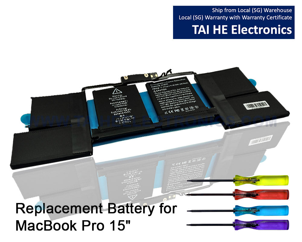 A1707 Battery A1820 for MacBook Pro 15" (Late 2016, Mid 2017) Touch Bar EMC 3072 EMC 3162 MLH32 MLH42 MLW72 MLW82 MPTR2 MPTT2 MLH52 MLW92 MPTU2 MPTV2 MPTW2 MPTX2
