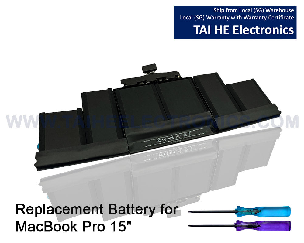 Battery for MacBook Pro 15 Inch Retina A1398 (Late 2013, Mid 2014, Early 2015) Laptop Battery Replacement Model A1494 A1618 Battery 8440mAh (Upgraded 6.2 Versions)