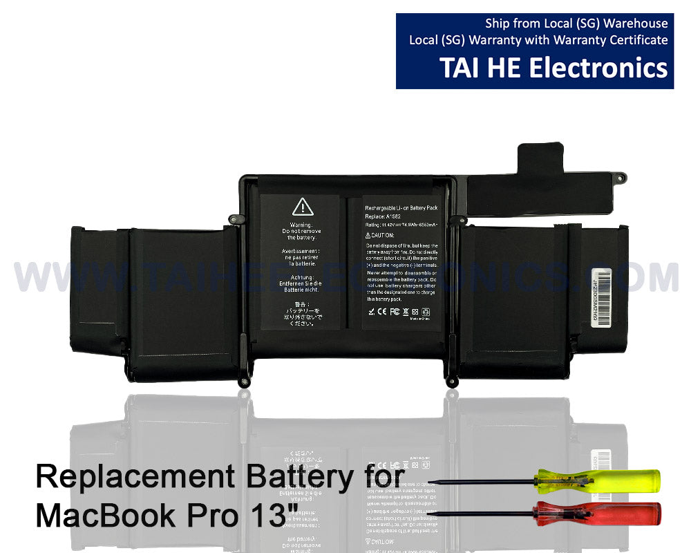 A1502 MacBook pro Battery Replacement A1493 A1582 Battery for MacBook Pro 13 Inch Retina A1502 (Mid 2014 Early 2015 Late 2013) MacBook Laptop Battery A1493 A1582 [7000mAh 11.34V 79.4Wh]