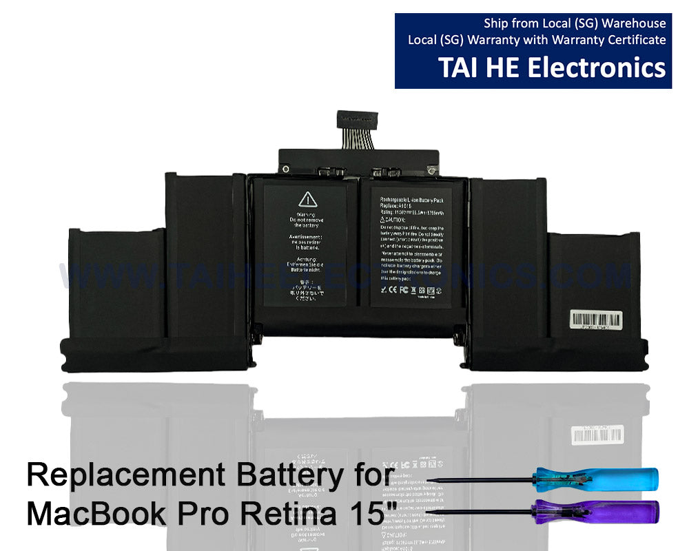 Battery for MacBook Pro 15 Inch Retina A1398 (Late 2013, Mid 2014, Early 2015) Laptop Battery Replacement Model A1494 A1618 Battery 8440mAh (Upgraded 6.2 Versions)