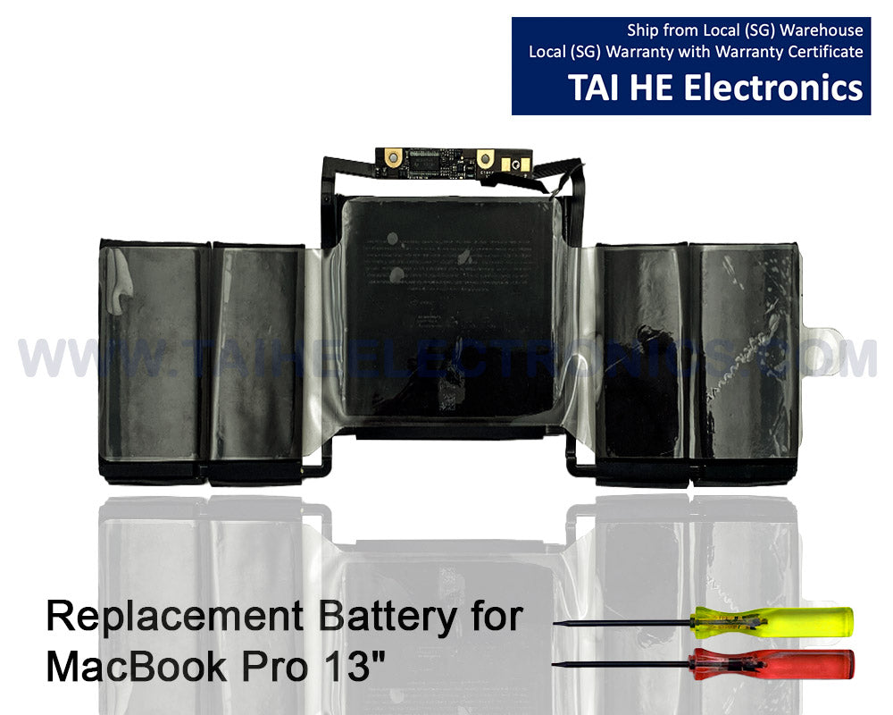 A1706 A1819 Laptop Battery Replacement for MacBook Pro 13 inch Touch Bar Late 2016 Mid 2017 EMC 3071 3163 MLH12LL/A MPXV2LL/A MLVP2LL/A MNQF2LL/A MNQG2LL/A 11.41V 4314mAh/49.2Wh