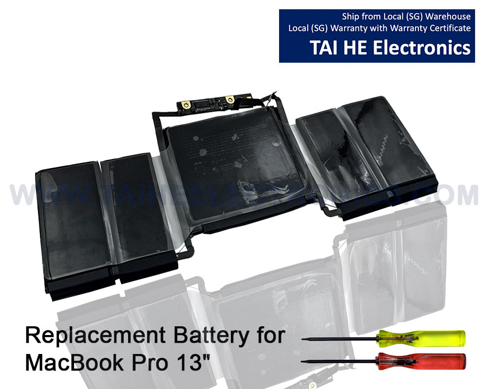 A1706 A1819 Laptop Battery Replacement for MacBook Pro 13 inch Touch Bar Late 2016 Mid 2017 EMC 3071 3163 MLH12LL/A MPXV2LL/A MLVP2LL/A MNQF2LL/A MNQG2LL/A 11.41V 4314mAh/49.2Wh